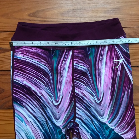 Gymshark Strada Earth Purple Teal Marbled 7/8 Leggings, NWT, L - Picture 7 of 15